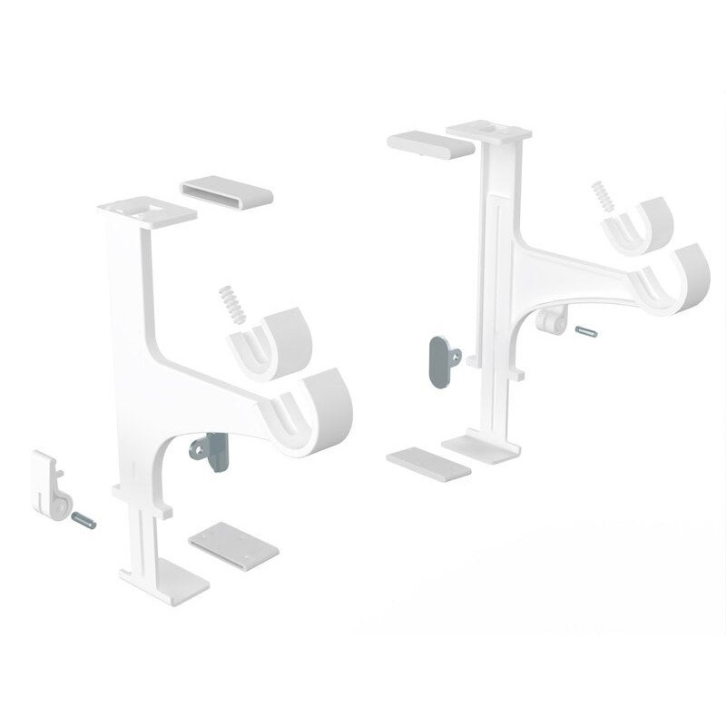 Lot de 2 supports sans perçage tringle à rideau, caisson volet, blanc CESSOT