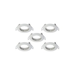 Lot de 5 anneaux fixe, plastique blanc