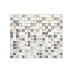 Lot de 4 crédences adhésives Minimo, beige, blanc et gris, 24.5 cm x 29.3 cm