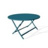 Table de jardin Marius ronde d110 en aluminium bleu canard 4 personnes