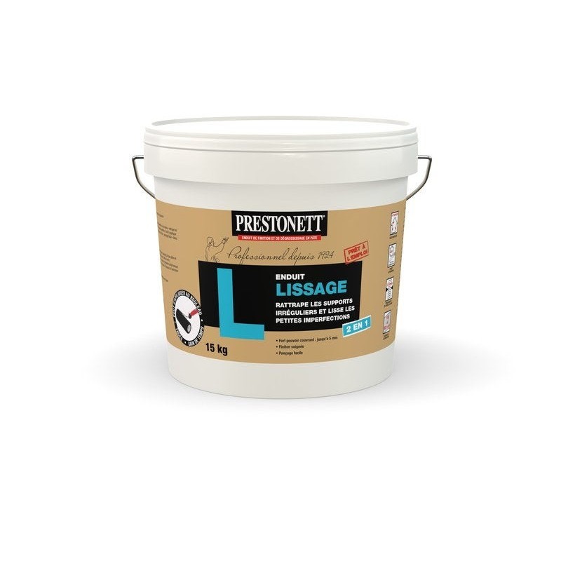 Enduit de lissage au rouleau en pate PRESTONETT 15 kg