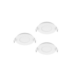 Lot de 3 spots encastrables, led intégrée, IP44, rond, Diam. 8,5 cm, INSPIRE, blanc