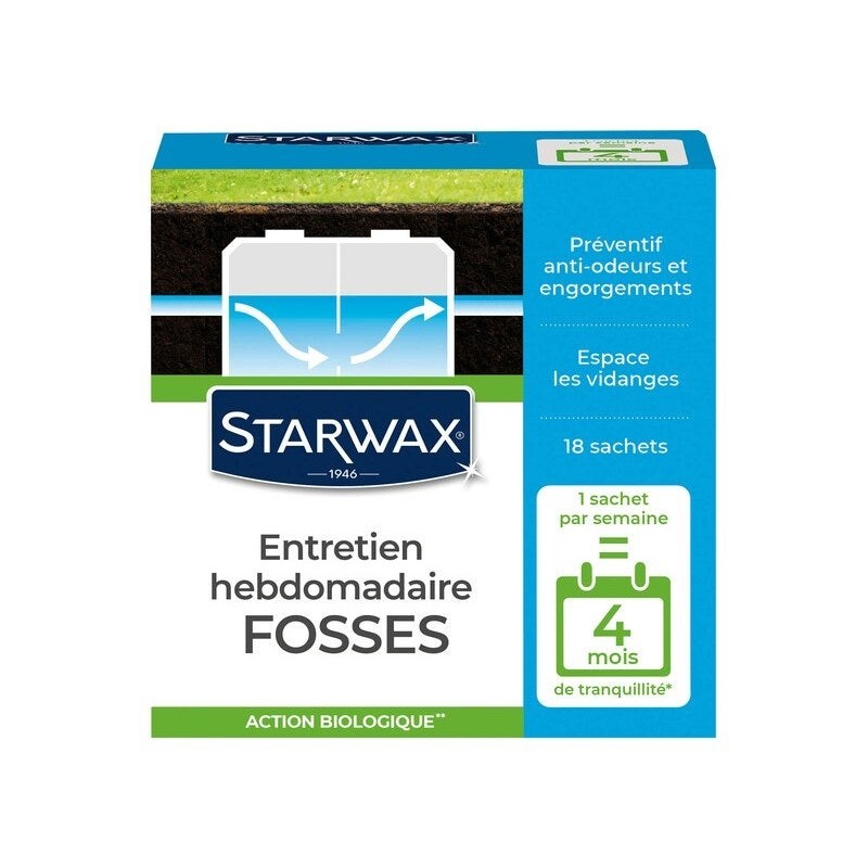 Entretien hebdomadaire pour fosses 4 mois, STARWAX, 0.45 kg