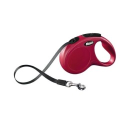 Laisse chien flexi classic sangle S, 5 m rouge