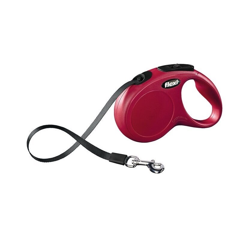 Laisse chien flexi classic sangle S, 5 m rouge