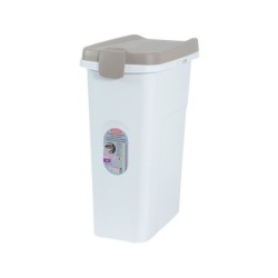 Container croquettes plastique hermetique 25l blanc/taupe