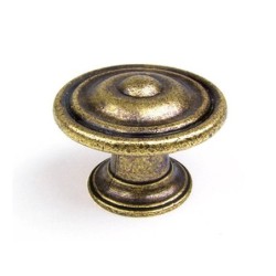 Bouton De Meuble Rond Vieil Or Zamak H.26 X L.35 X P.35 Mm