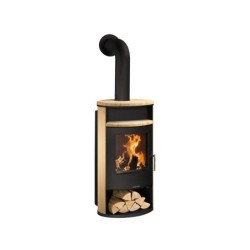 Poêle à bûche JUSTUS Island aqua sable / noir, 10 kW