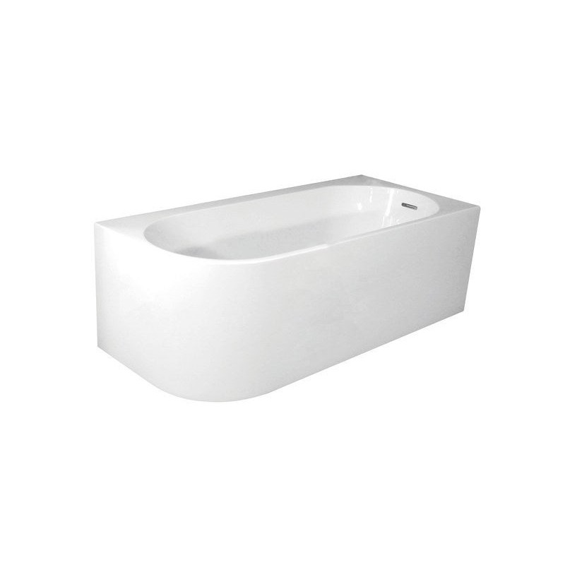 Baignoire semi-îlot l.75 x L.170 cm, blanc Sophia version droite, BALNEO