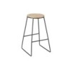 Tabouret de bar Anna, noir H.70 cm