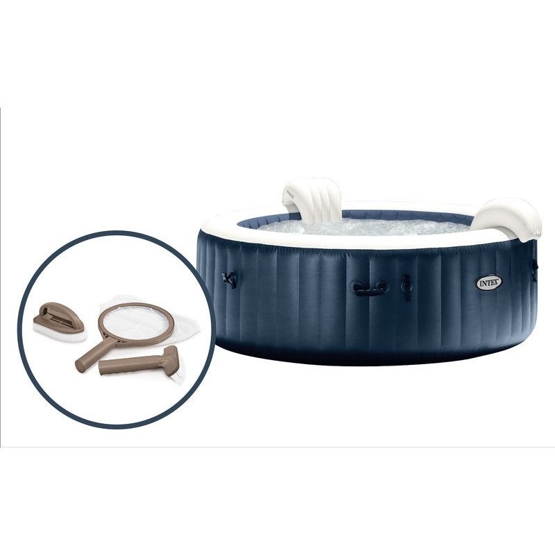 Pure Spa gonflable INTEX Blue Navy rond 6 places + Kit d'entretien