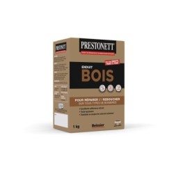 Enduit de rebouchage en poudre pour bois, PRESTONETT, 1 kg