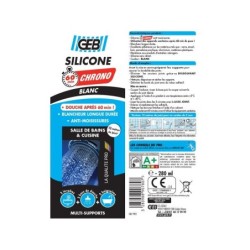 Joint silicone d'étanchéité, GEB, cuisine / salle de bains 890780, blanc, 280 ml