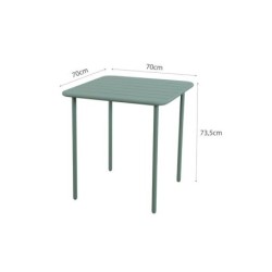 Table de jardin Café carré vert 4 personnes