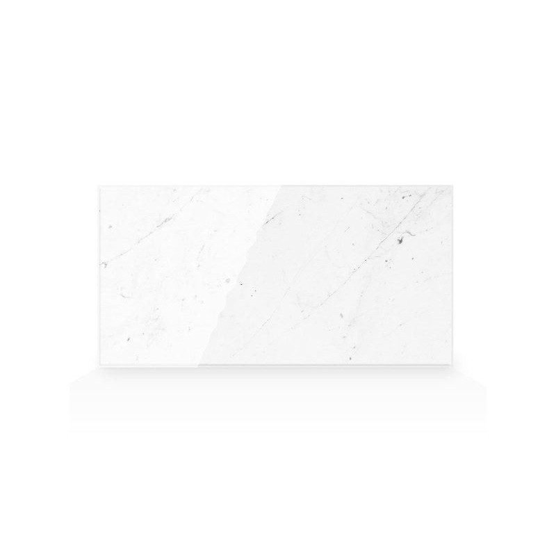 Lot de 2 crédences adhésives Carrera marbre, blanc et gris, 57.3 cm x 29.4 cm