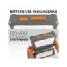 Projecteur de chantier rechargeable pliable 1100 lm orange ENERGIZER