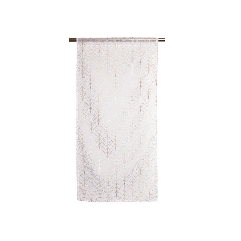 Paire de vitrages transparent Tamara blanc et dore l. 60 x H. 120 cm