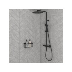 Colonne de douche thermostatique Icone, SENSEA, noir