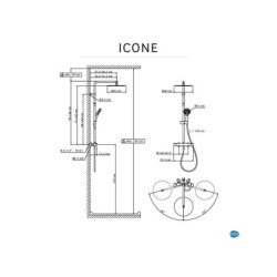 Colonne de douche thermostatique Icone, SENSEA, noir