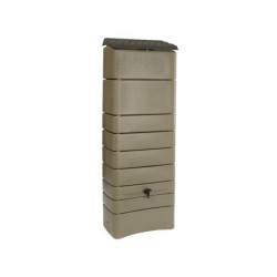 Récupérateur d'eau aérien rectangulaire mural, 300 litres, taupe