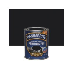 Peinture fer extérieur direct sur rouille, HAMMERITE, 0.75 L noir brillant