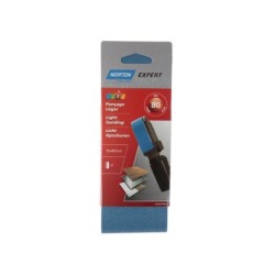 Lot de 2 bandes abrasives, NORTON, 75 x 457 mm, grains 80