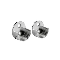 Lot de 2 support de barre de penderie D25 mm rond chrome 29.85 m