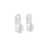 Lot de 2 support de barre de penderie ovale, 18.28 m diam. 30 x 15 mm blanc