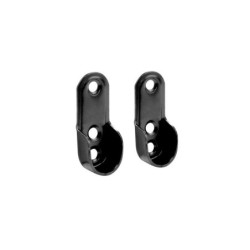 Lot de 2 support de barre de penderie D30 x 15 mm ovale noir 19.5 m