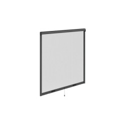 Moustiquaire enroulement vertical 100x100 cadre alu gris