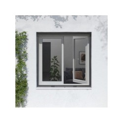 Moustiquaire enroulement vertical 100x100 cadre alu gris