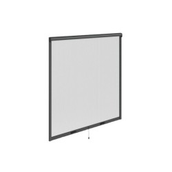 Moustiquaire enroulement vertical 140x140 cadre alu gris