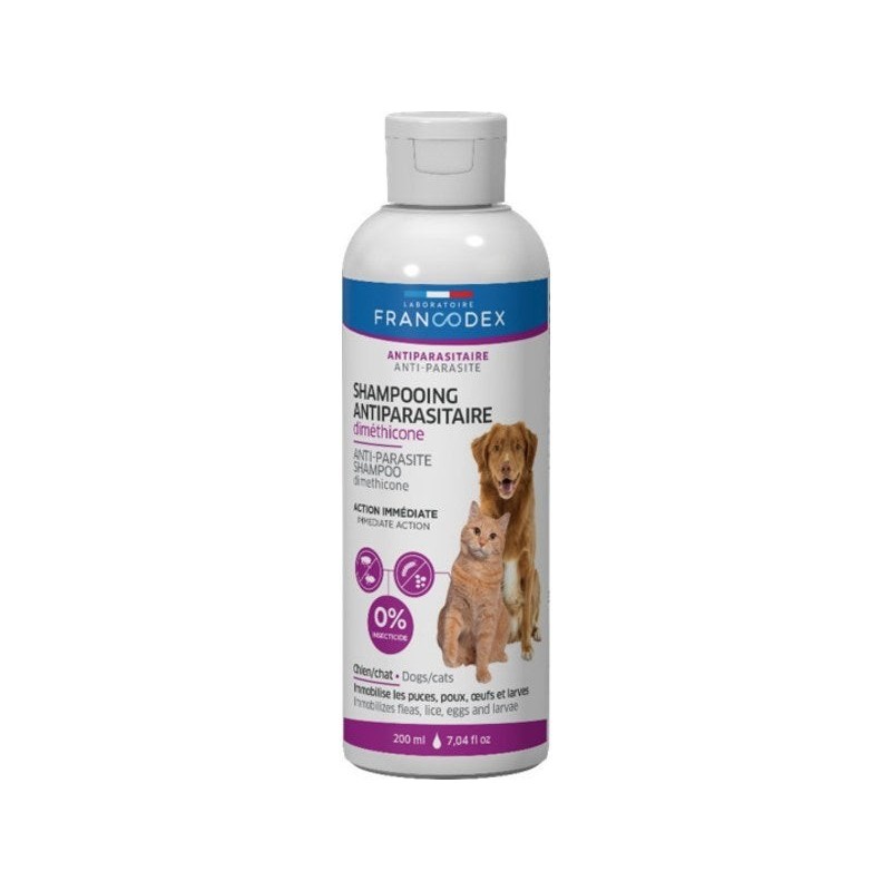 Shampooing anti-parasitaire pour chien et chat, FRANCODEX, 200 ml