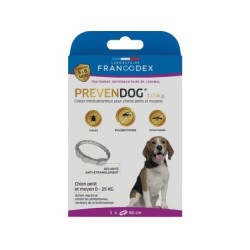 Collier médicamenteux pour chien 0-25 kg, Prevendog, diam. 60 cm