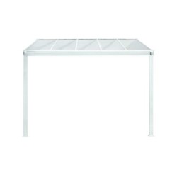 Pergola adossée DCB GARDEN Cielo-3x3-b aluminium blanc, 9.36 m²