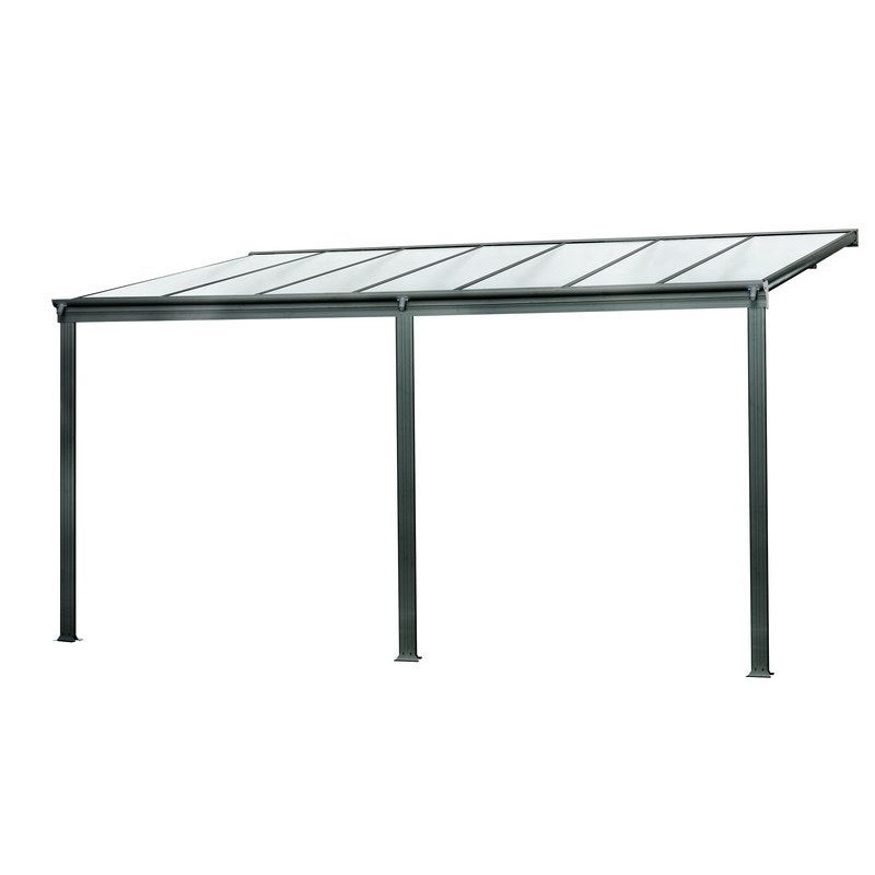 Pergola adossée DCB GARDEN Cielo-4x3-n aluminium noir, 9.36 m²