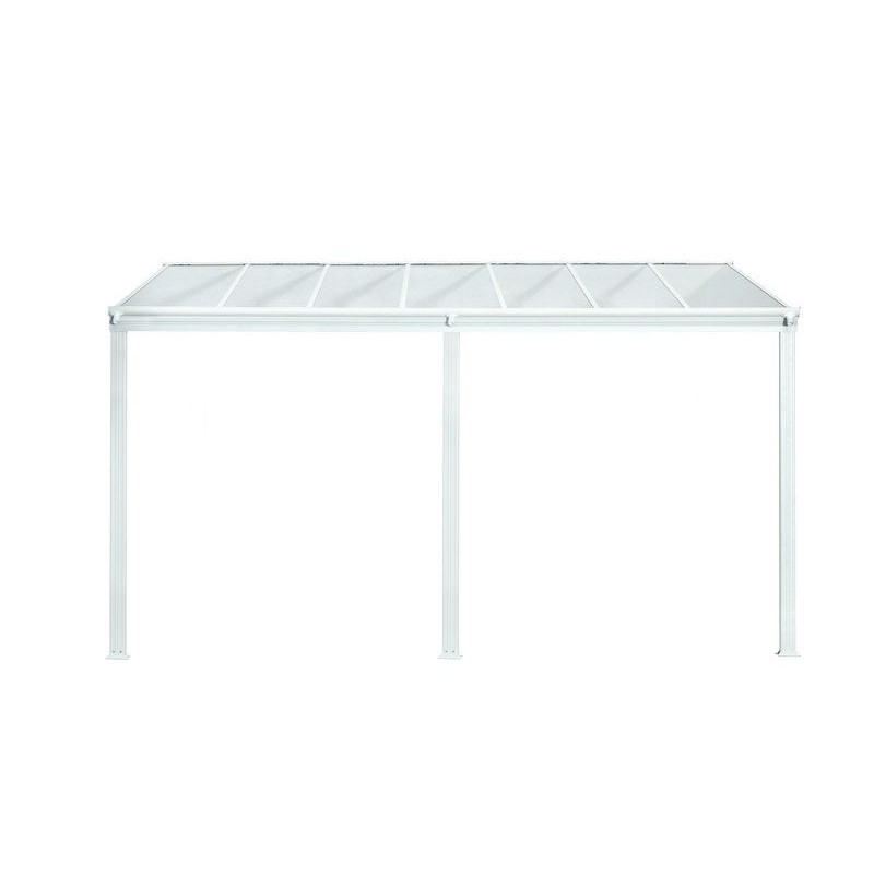 Pergola adossée DCB GARDEN Cielo-4x3-b aluminium blanc, 9.36 m²