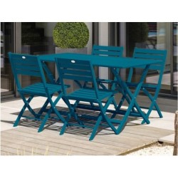 Table de jardin DCB GARDEN Marius rectangulaire bleu 4 personnes