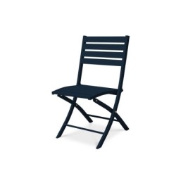 Chaise pliante de jardin en aluminium Marius bleu nuit