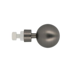 Lot de 2 embouts Boule. gun, gris mat, pour tringle à rideau Diam.20 mm MOBOIS