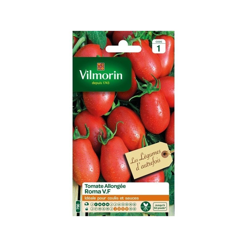 Graine potagère de tomate roma VF, VILMORIN, 5 g