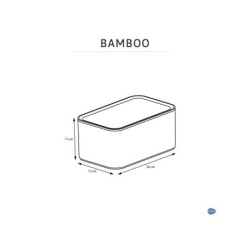 Boîte bambou plastique, SENSEA,  H.11 x l.15 x P.11 cm