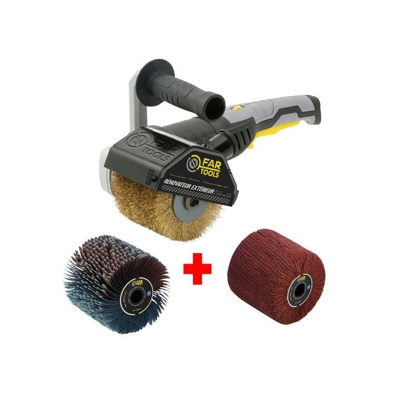 Pack renovateur exterieur filaire + 2 brosses FARTOOLS 615127, 1300 W