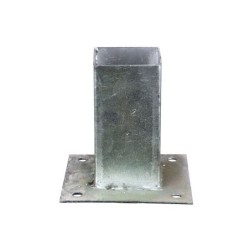 Support À Fixer Acier Galvanisé Gris, H.15 Cm X Section 90 X 90 Mm