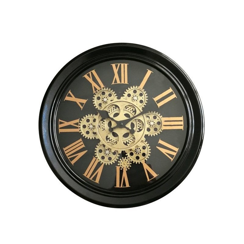 Horloge métal mécanisme noir 34 cm