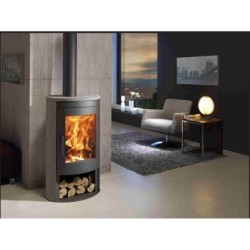 Poêle à bois Oval 3 Stones Ecodesign, 7.2 kW noir