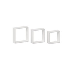 Lot de 3 étagère cube blanc mat, L.30 x H.10 x P.10 cm, Ep.12 mm