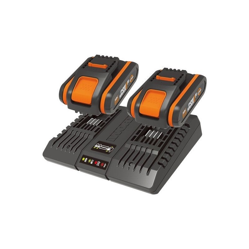 Lot de 2 batteries et 1 chargeur WORX Wa611