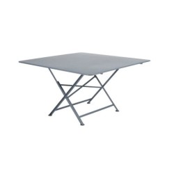 Table de jardin carré, FERMOB Cargo,  8 personnes, gris/argent