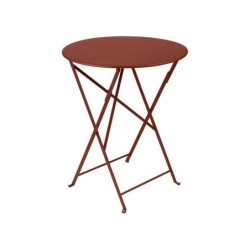 Table de jardin ronde, FERMOB Bistro, diam. 60 cm, rouge